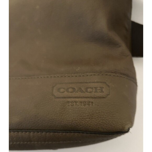 Coach 70308 Thompson Leather Bag Dark brown Gray Rare - Picture 8 of 8